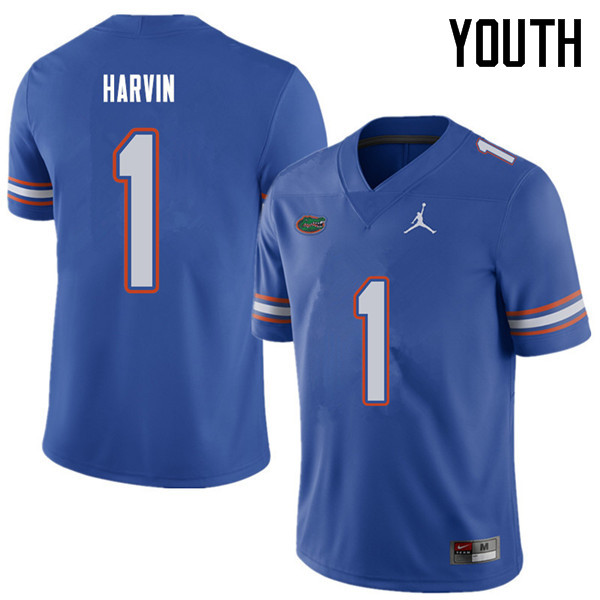 Jordan Brand Youth #1 Percy Harvin Florida Gators College Football Jerseys Sale-Royal - Click Image to Close